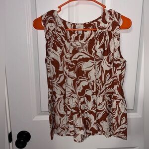 a new day Brown and White Floral Top